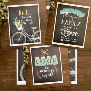 UNFRAMED • (3) Kitchen Themed Art Prints